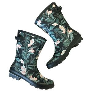 Target A New Day Vicki Black Floral Women's Rain Boots